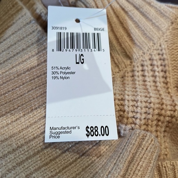 Philosophy Sweater Large Beige Cable Net NWT - Picture 14 of 14